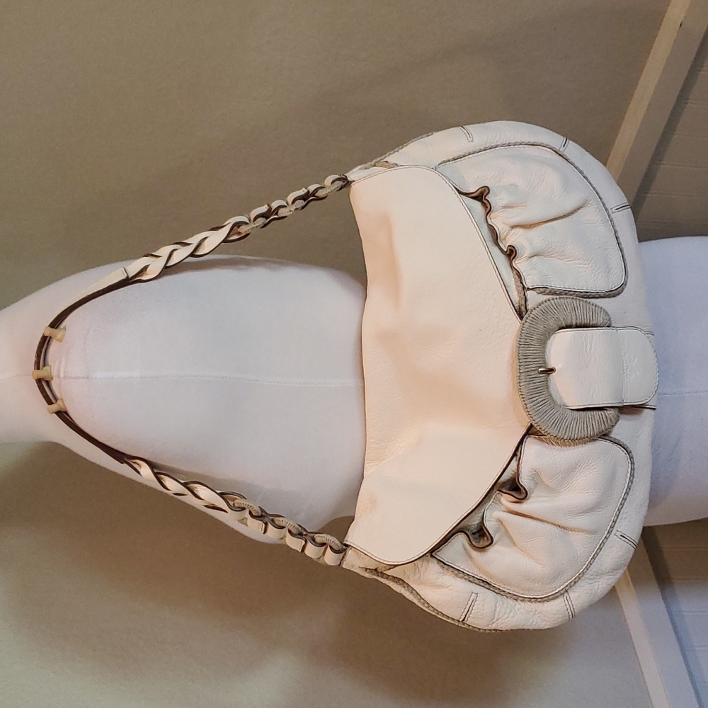 Anya Hindmarch cream leather hobo bag